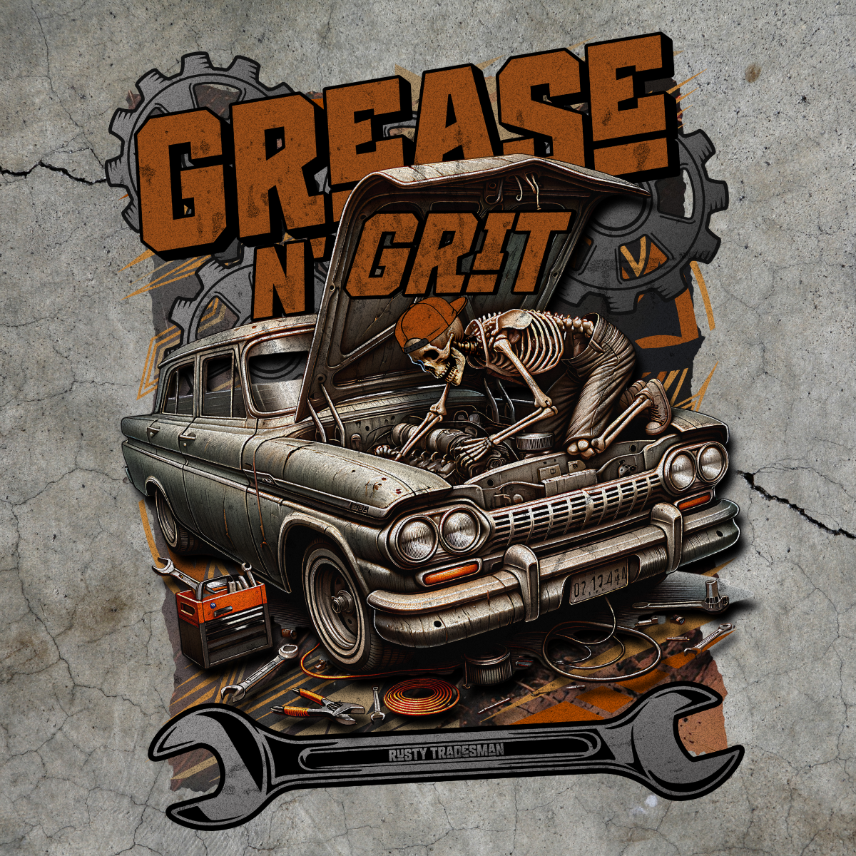 Grease N' Grit Mechanic T-shirt | Rusty Tradesman