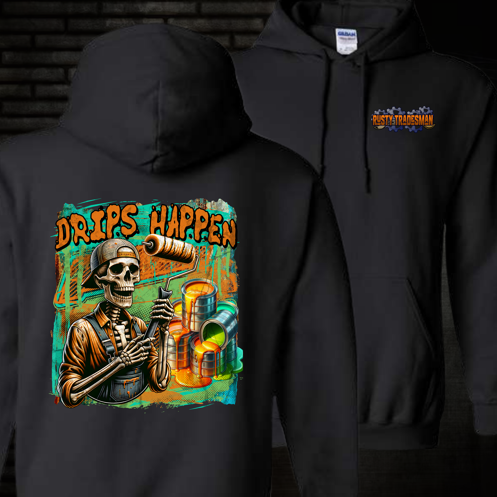 Drips Happen Painter Hoodie | Rusty Tradesman