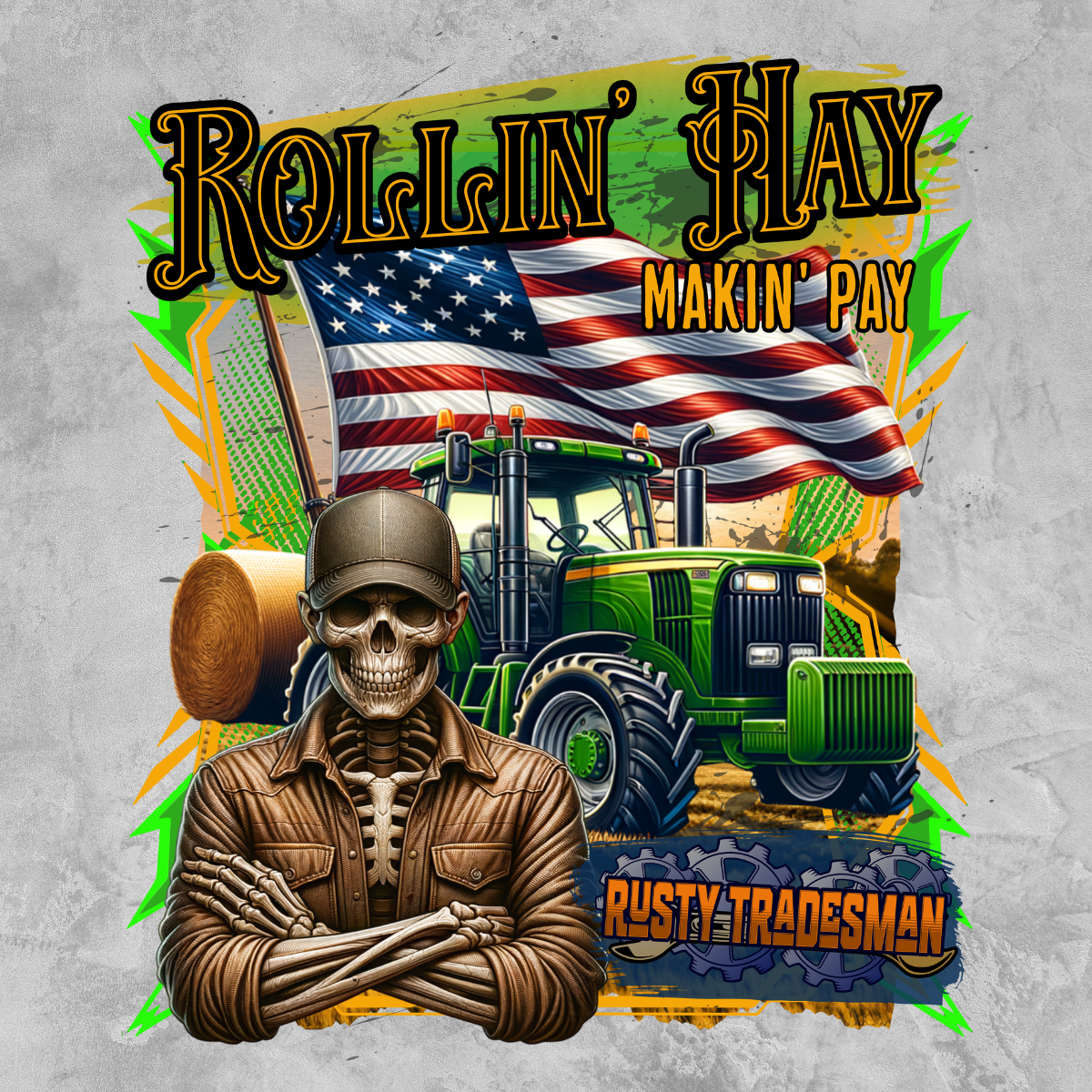 Rollin Hay Farmer T-shirt | Rusty Tradesman