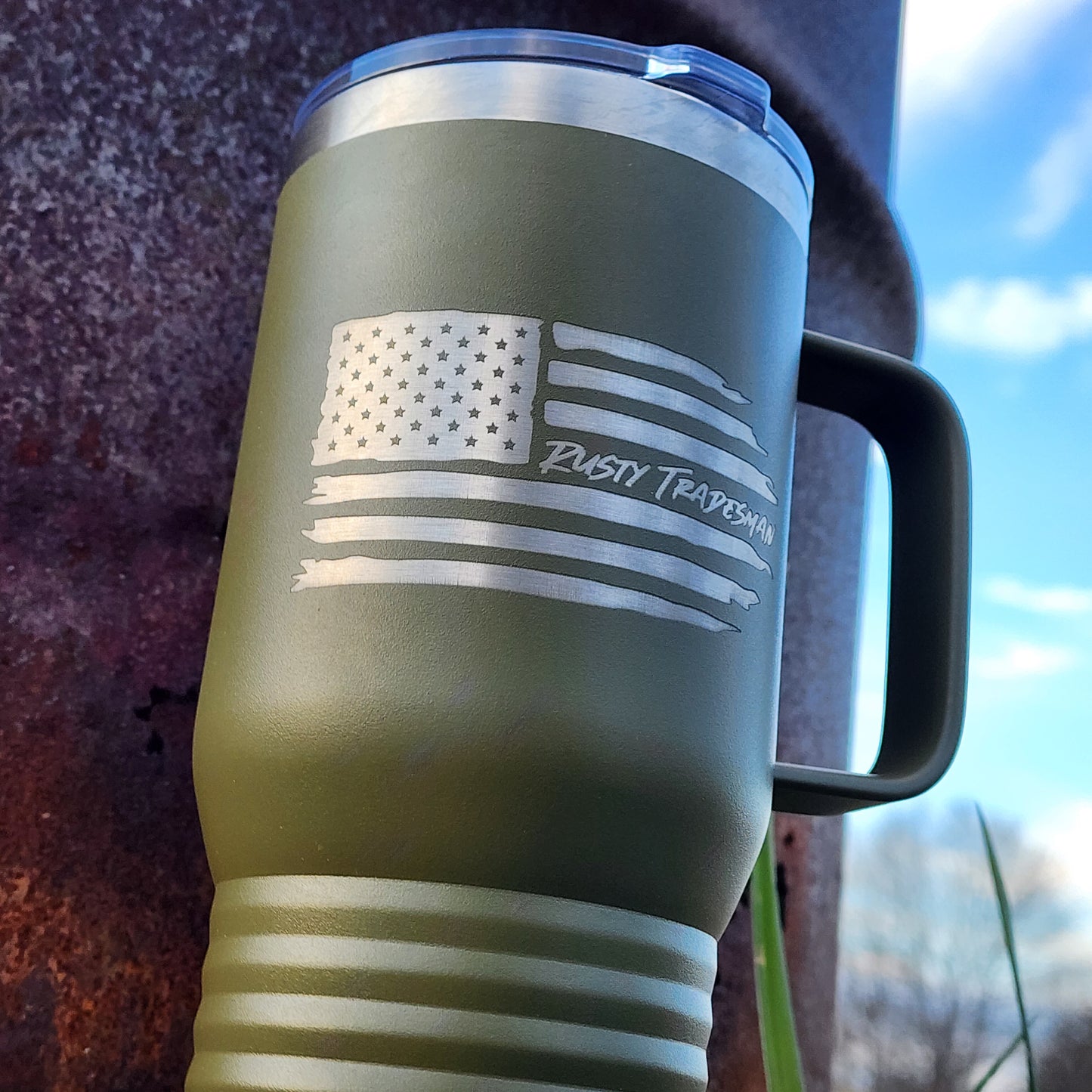Blue Collar, Built on Profanity, Sarcasm and Real Talk Tumbler | Rusty Tradesman