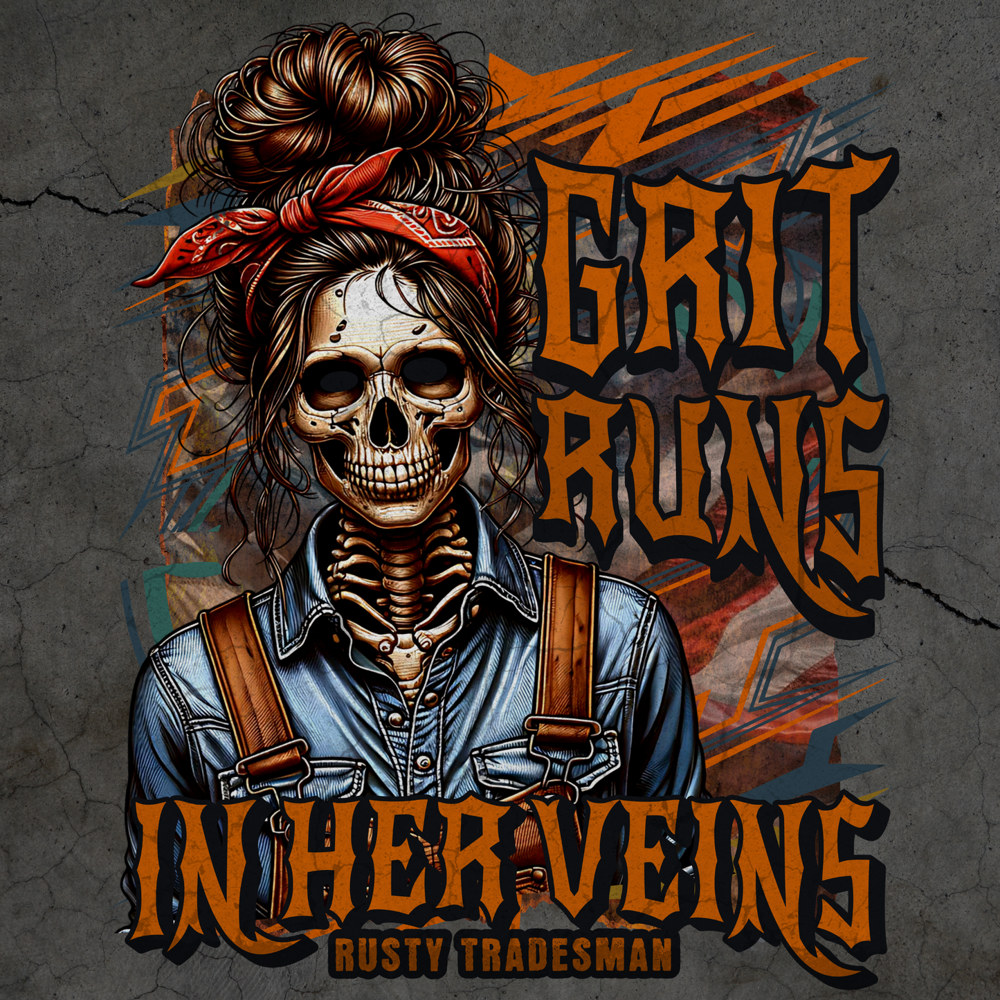 Grit Runs In Her Veins | Blue Collar Woman T-shirt