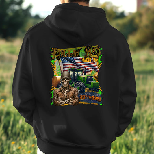Rollin Hay Makin Pay Farmer 
Hoodie | Rusty Tradesman
